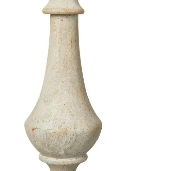 Hello Honey&reg; Robert Stevenson Lighting Magnolia 18.5" Matte Black 3-Light White Washed Wood and Metal Chandelier {6}