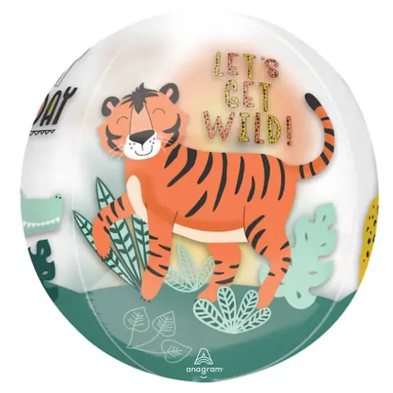 Orbz&reg; XL&trade; 16" Get Wild Birthday Clear Foil Balloon {4}