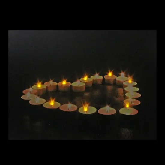 15.75" LED Flickering Heart-Shaped Candles Canvas Wall Art {4}