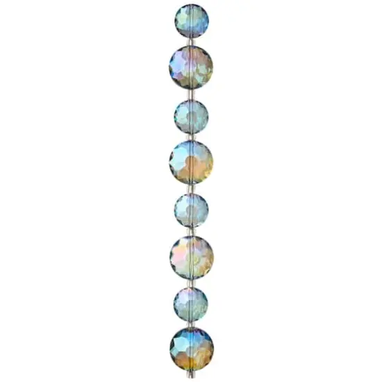 Iridescent Blue Large Glass Lentil Beads, 18mm by Bead Landing™ {4}