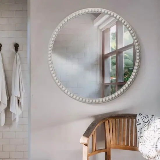 American Art Decor Moby's Beaded Frame Mirror - 30" x 30" {3}