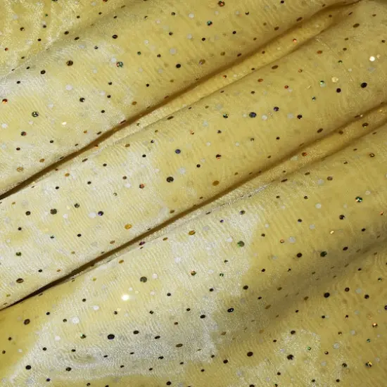 Feldman Yellow Ducco Dots Organza {1}