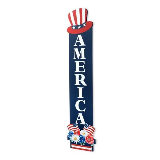 Glitzhome&reg; 42" Patriotic America Wood Porch D&eacute;cor {7}