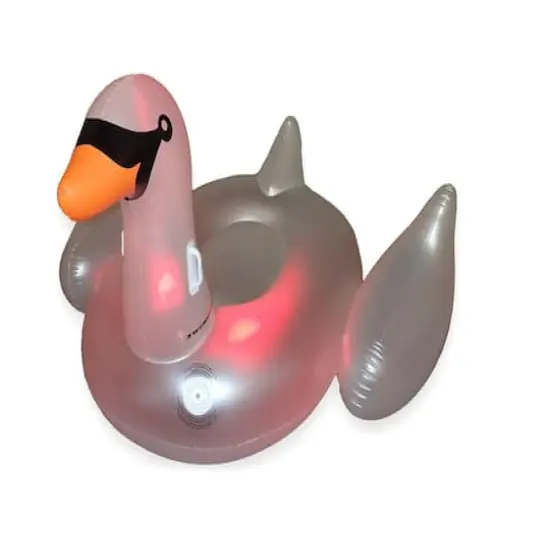 Swim Central Color Changing 75" Inflatable LED Swan Float Lounger {6}