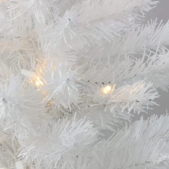 2ft. Pre-Lit White Medium Artificial Christmas Tree, Clear LED Lights {5}
