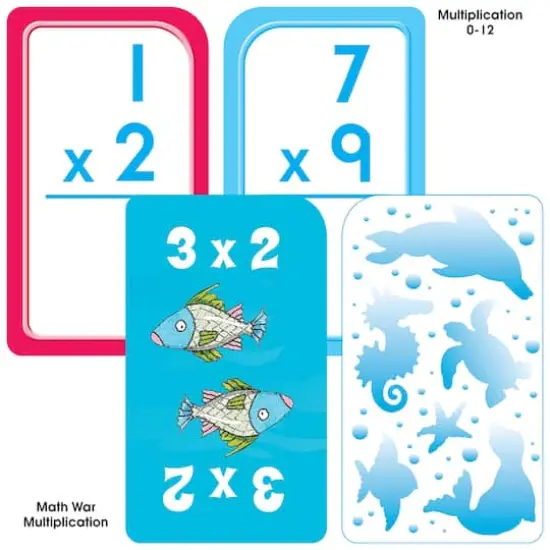 School Zone&reg; Math 3-4 Flash Card, 4 Pack {4}