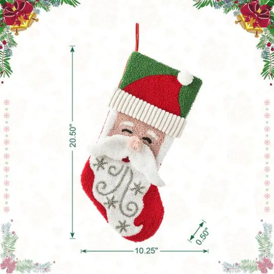 Glitzhome&reg; 20.5" Santa Hooked Stocking {7}