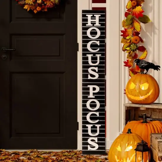 Glitzhome® Halloween Wooden Hocus Pocus Standing Porch Sign or Hanging Décor {4}