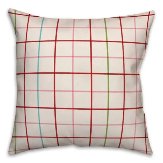 Thin Colorful Grid 18x18 Throw Pillow {1}