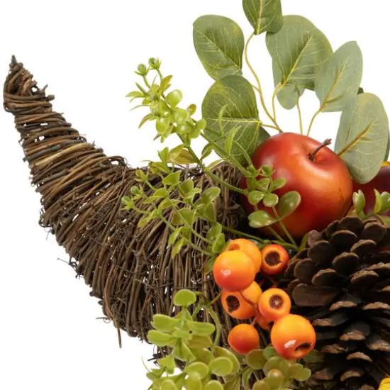 20" Apple & Pear Cornucopia Fall Harvest Decoration {6}
