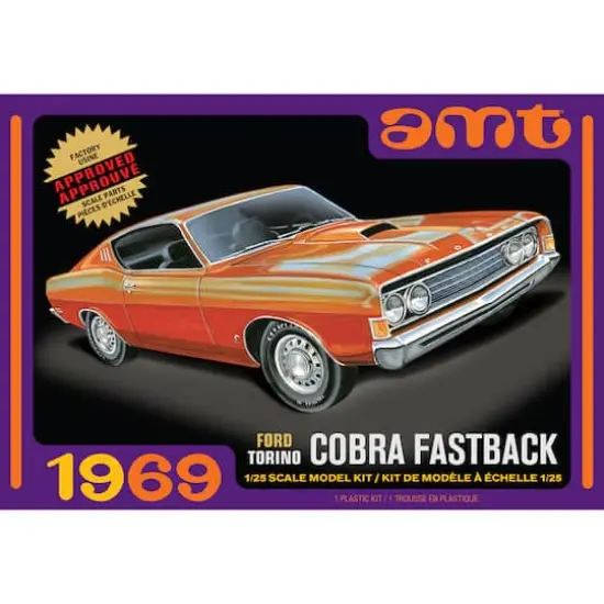 AMT&reg; 1969 Ford Torino Cobra Fastback Model Kit {1}