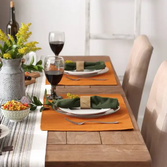 DII&reg; Ribbed Cotton Placemats, 6ct. Pumpkin Spice {5}