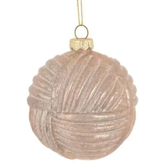 3" Pink Woven Mercury Glass Ball Ornament {1}