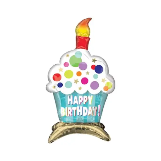 21" Birthday Cupcake Foil Balloon {1}