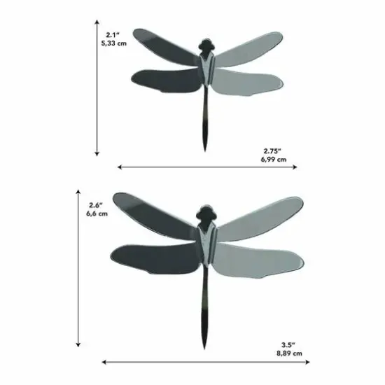 RoomMates 3D Gray Dragonflies Peel & Stick Mirror Decals {6}