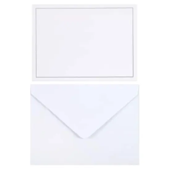 Silver Border Flat Cards & Envelopes by Recollections&trade;, 5" x 7" {3}