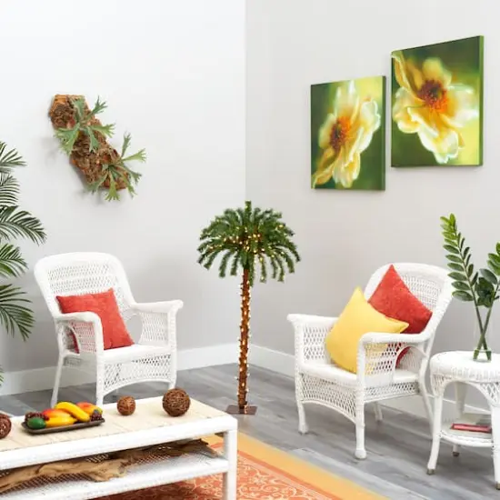 4ft. Pre-Lit Christmas Palm Artificial Tree with Warm White LED Lights {8}