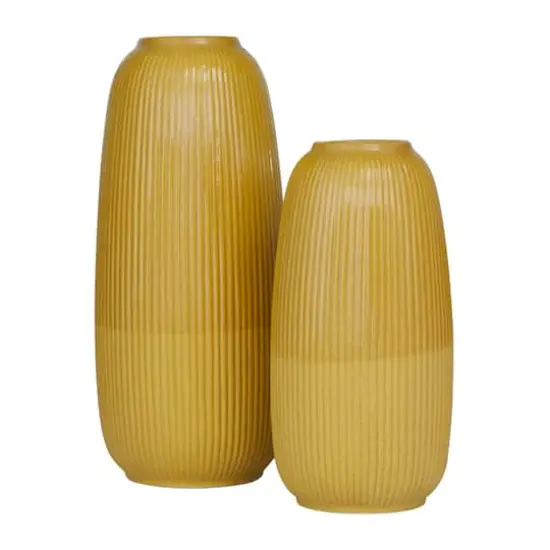 CosmoLiving by Cosmopolitan Yellow Ceramic Modern Vase Set {3}