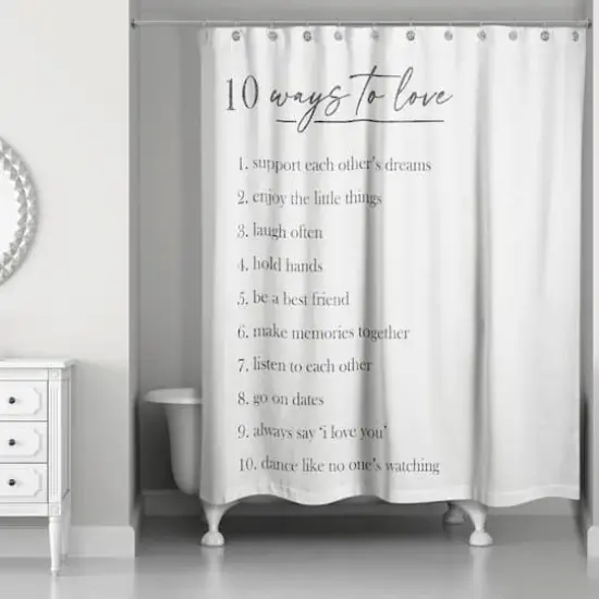Ten Ways to Love 71" x 74" Shower Curtain {1}