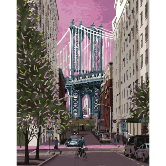 16" x 20" Brooklyn Bridge Paint-by-Number Kit with Wood Display Hanger by Artist's Loft&reg; {1}