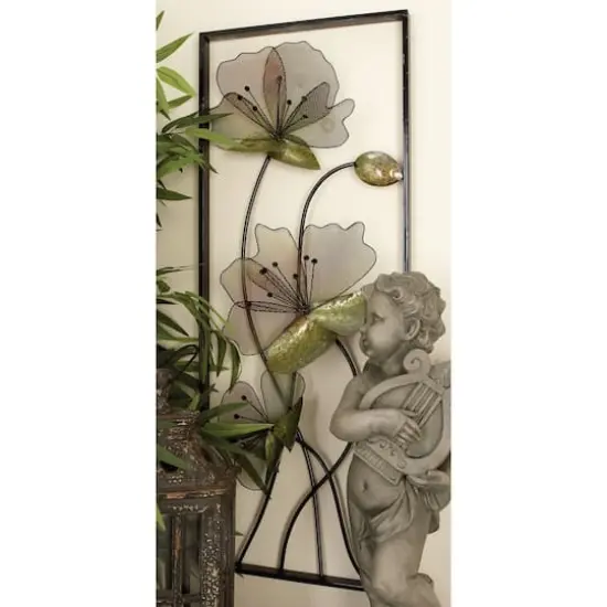 White Flower Black Tin Wall Art Set, 2ct. {6}