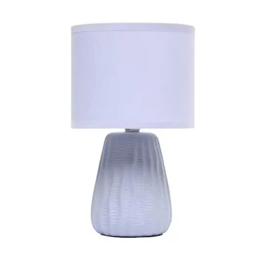 Simple Designs 11" Mini Ceramic Pastel Table Lamp Periwinkle {1}