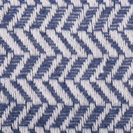 DII&reg; French Blue Herringbone Chevron Throw {4}