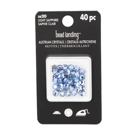 SS20 Round Hotfix Austrian Crystals by Bead Landing&trade;, 40ct. Light Sapphire {6}