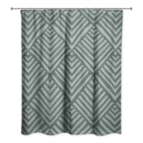 Watercolor Diamond Shower Curtain Emerald {1}
