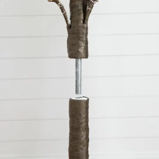 6ft. Pre-Lit Artificial Christmas Twig Tree, Warm White LED Lights {8}