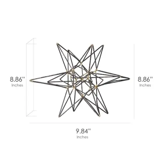 10" Gunmetal & Gold Metal Star Figurine {7}