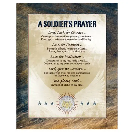 A Soldier's Prayer with Genuine JFK Half Dollar Matted Coin {1}