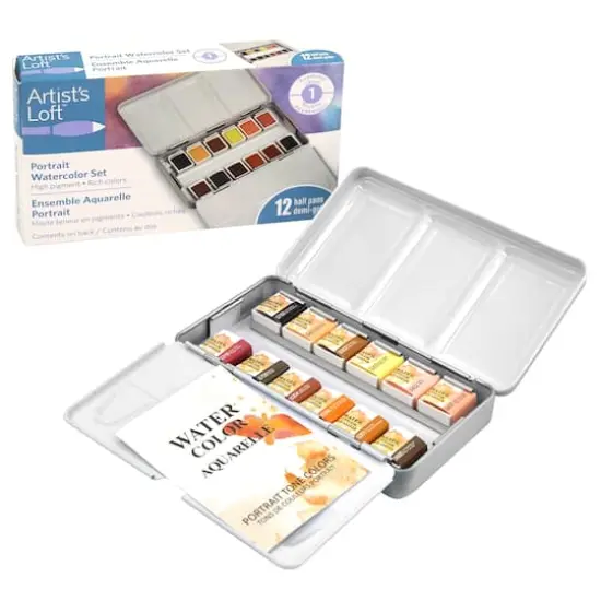12 Half Pans Portrait Watercolor Set by Artist's Loft&trade; {6}