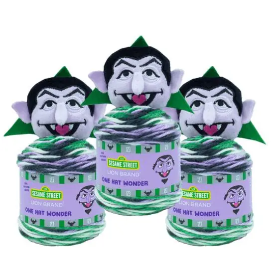 3 Pack Lion Brand&reg; Sesame Street&reg; One Hat Wonder Yarn Count Von Count {1}