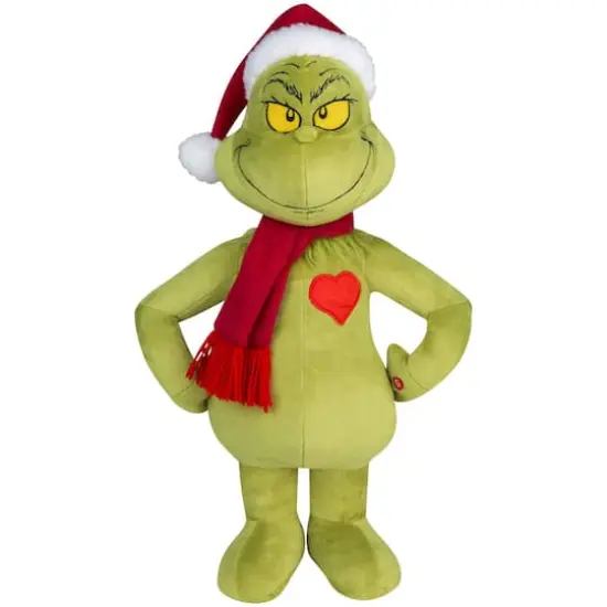 2ft. Grinch Plush Holiday Greeter with Light Up Heart {1}