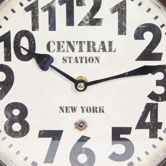 Black Vintage Metal Wall Clock, 16" x 15" {6}