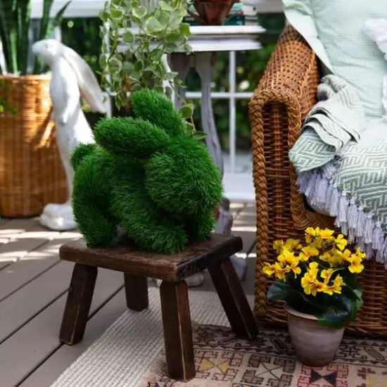 14in. UV Resistant Artificial Grass Garden Plush Topiary Bunny Rabbit (Indoor/Outdoor) {12}