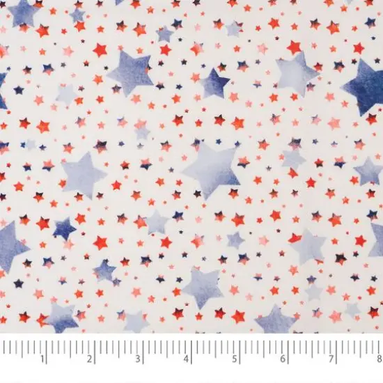 SINGER Red, White & Blue Layered Stars Cotton Fabric {4}