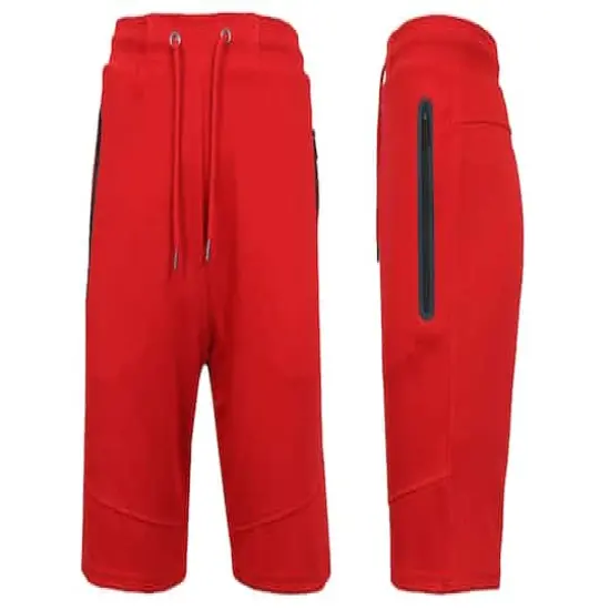 Galaxy by Harvic Lounge Tech Men's Jogger Shorts Red {1}