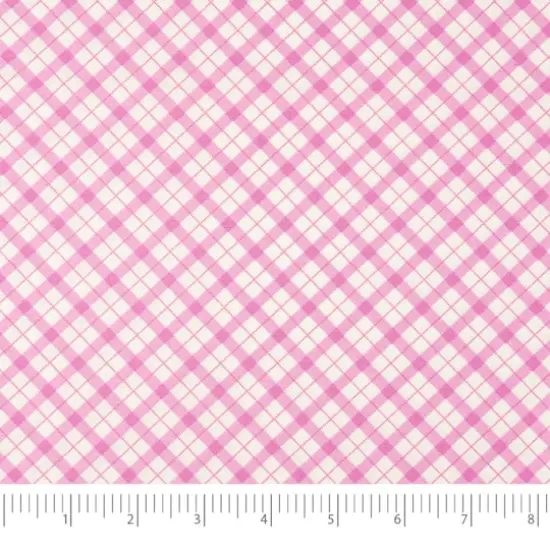 SINGER Pink Check Cotton Fabric {1}