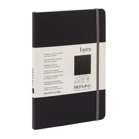 Fabriano&reg; Ispira Dotted A5 Soft-Cover Notebook Black {1}