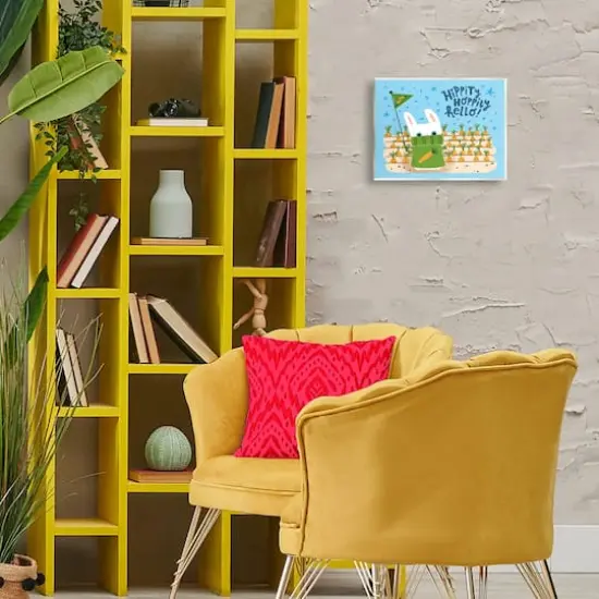 Stupell Industries Hippity Hoppity Hello Bunny Wall Plaque Art {3}