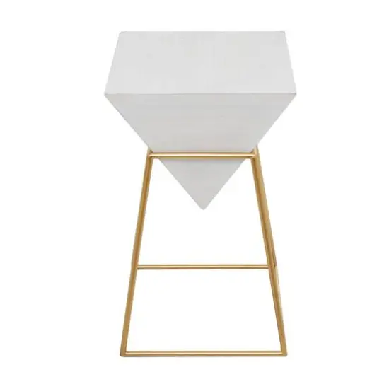 Gold Metal Modern Accent Table, 24" x 20" x 17" {6}