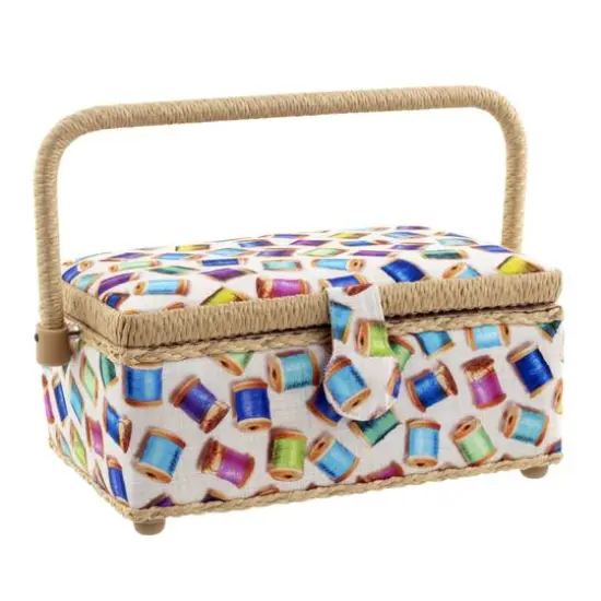 Dritz&reg; Spools Small Sewing Basket with Removable Tray {1}