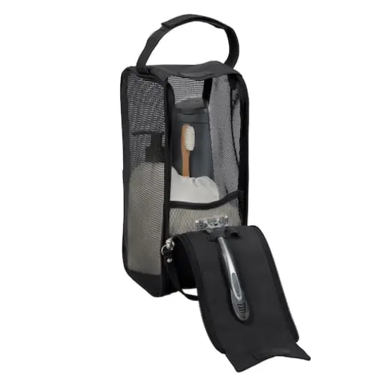 Simplify Black Hanging Mesh Toiletry Bag {5}