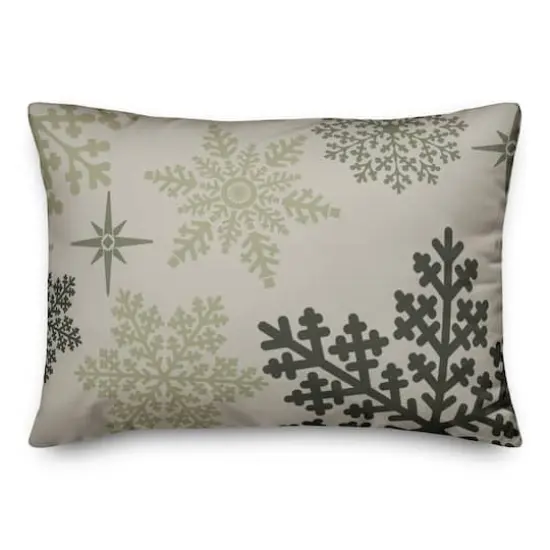 Snowflake Pattern Sage 14x20 Throw Pillow {1}