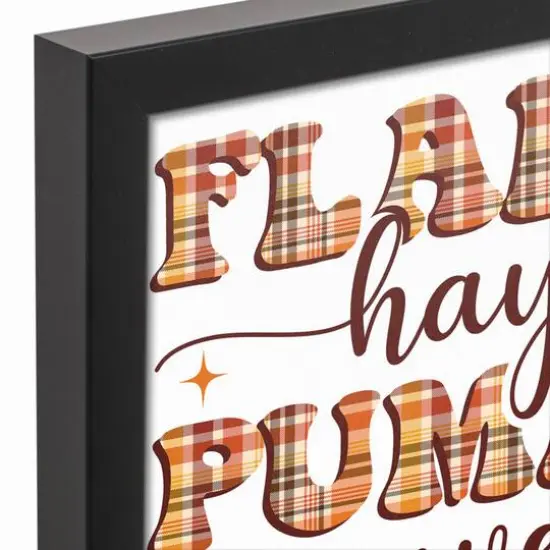 Retro Plaid Typography 15.73" x 12.73" Black Framed Canvas {5}