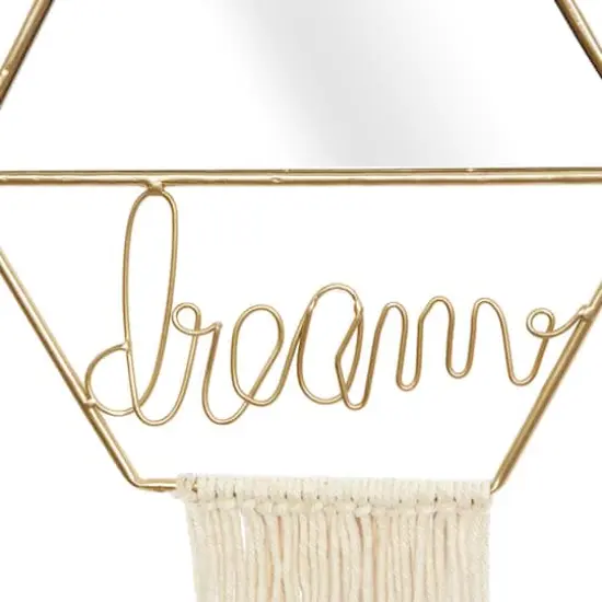 Gold Metal Contemporary Hanging Wall Mirrors Set  {4}