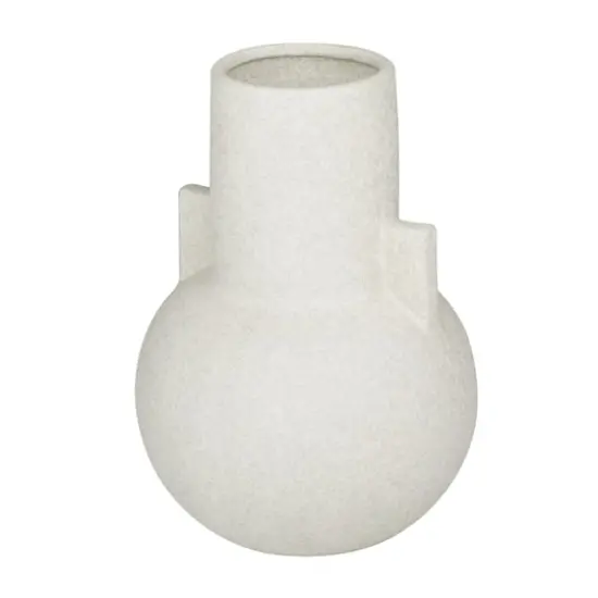 CosmoLiving by Cosmopolitan White Ceramic Modern Vase, 8" x 11" {1}