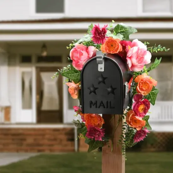 3ft. Spring Peony Flowers Mailbox Swag {3}